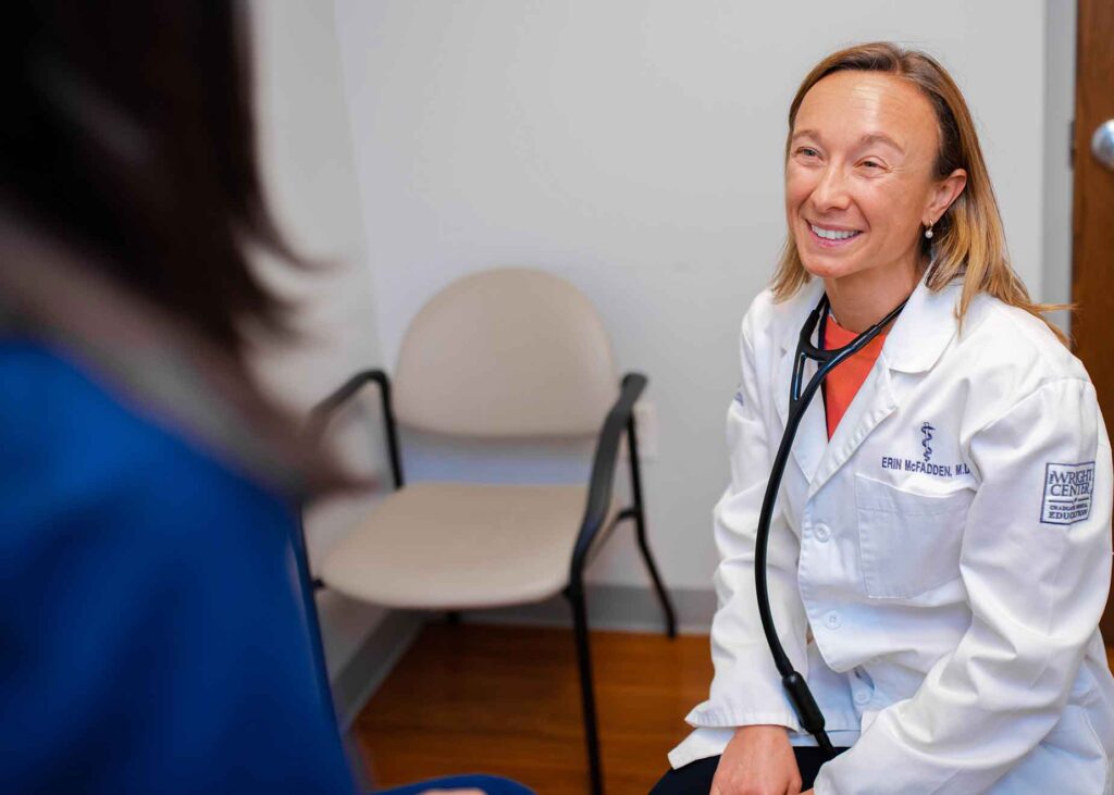 Dr. Erin McFadden provides primary and preventive care services at The Wright Center for Community Health Scranton, Scranton Counseling, and North Scranton practice locations. Go to TheWrightCenter.org or call 570.230.0019 to make an appointment.